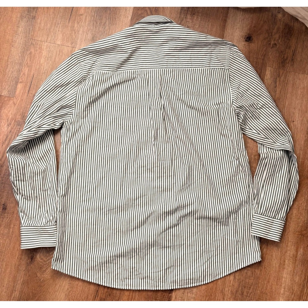 Cutter & Buck Green Bay Packers Mens Large Striped Button Down Shirt Green White - Picture 3 of 9